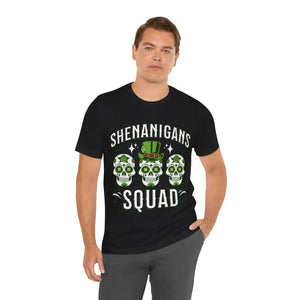 Shenanigans Squad Patricks Day Tee Bold Graphic Style - Dipaliz - Solid Black Blend / m - T-shirts