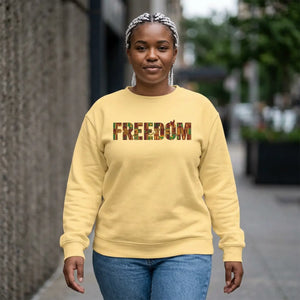 Juneteenth Freedom Floral – Garment Dyed Pullover - Dipaliz - Sweatshirts