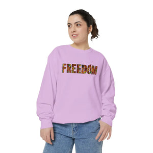 Juneteenth Freedom Floral – Garment Dyed Pullover - Dipaliz - Sweatshirts