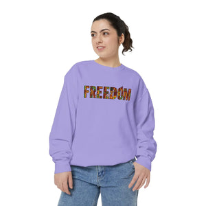 Juneteenth Freedom Floral – Garment Dyed Pullover - Dipaliz - Sweatshirts