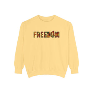 Juneteenth Freedom Floral – Garment Dyed Pullover - Dipaliz - Sweatshirts