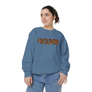 Juneteenth Freedom Floral – Garment Dyed Pullover - Dipaliz - Sweatshirts