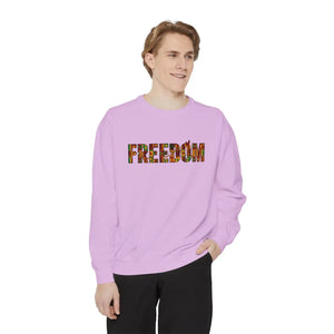 Juneteenth Freedom Floral – Garment Dyed Pullover - Dipaliz - Sweatshirts