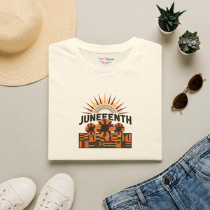 Juneteenth Sunflower Graphic – Cotton Celebration Tee - Dipaliz - T-shirts