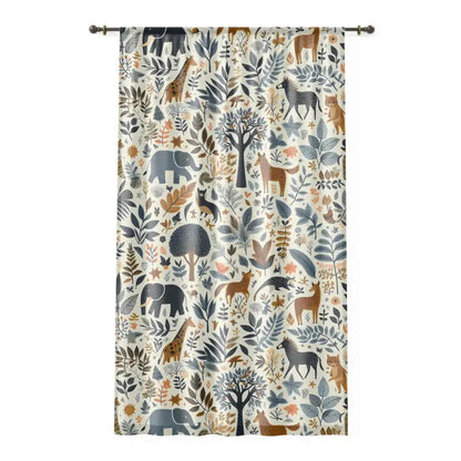 Bring the Jungle Home: Stylish Animal Print Curtains - Sheer / White / 50’’ × 84’’ Home Decor