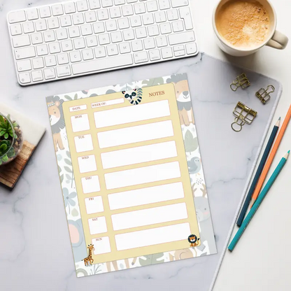 Jungle Animals Daily Planner: Perfect Notepad for your Office - Notepads