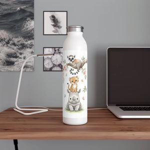 Vibrant Slim Water Bottle - Jungle Animals Canvas - Dipaliz - Bottles