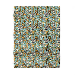 Jungle Animals Fleece Baby Blanket - Soft Nursery Bedding - Dipaliz - 30’’ × 40’’ / White - Home Decor