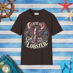 Unisex Softstyle Tee - Cozy Lobster Love Design - Dipaliz - Dark Chocolate / s - T-shirts