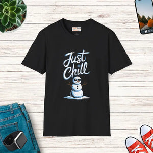 T-shirt - Chill Snowman Unisex Softstyle Tee - Ring Spun Cotton - Dipaliz Xs / Black