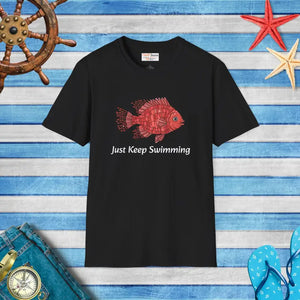 Swimming Unisex Softstyle Tee Ultimate Comfort Style - Dipaliz - Black / s - T-shirts