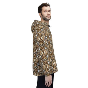 Outerwear - Kaleidoscope Brown Pattern Windbreaker