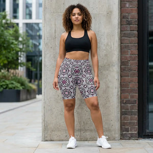 Fitted Workout Shorts - Kaleidoscope Floral - Dipaliz - Xs - All Over Prints