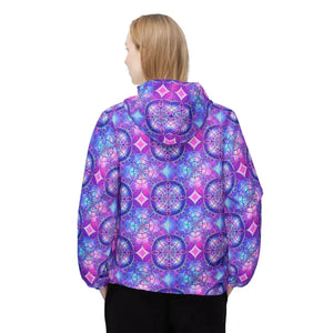 Outerwear - Kaleidoscope Mandala Windbreaker Jacket – Purple Boho All-over Print