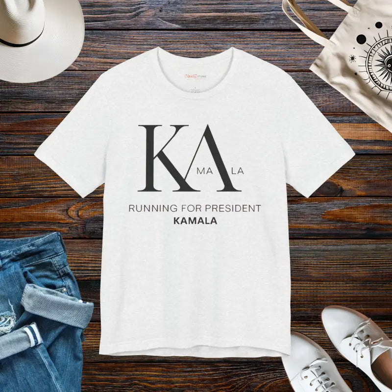 Unisex Jersey Tee: Stylishly Support Kamala Harris - Ash / s T-shirt