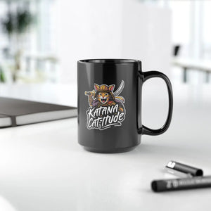 Funny Cat Ninja Mug - Katana Catitude 11oz Ceramic - Dipaliz - Mugs
