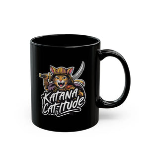 Funny Cat Ninja Mug - Katana Catitude 11oz Ceramic - Dipaliz - Mugs