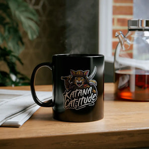 Funny Cat Ninja Mug - Katana Catitude 11oz Ceramic - Dipaliz - Mugs