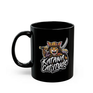 Katana Catitude Ninja Cat 11oz Ceramic Mug - Dipaliz - Mugs