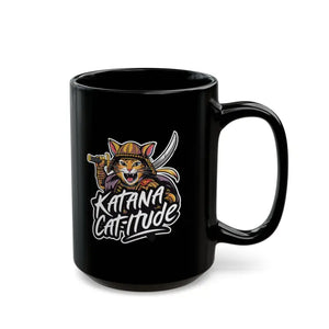 Katana Catitude Ninja Cat 11oz Ceramic Mug - Dipaliz - Mugs