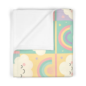 Kawaii Rainbows Soft Fleece Nursery Blanket - Dipaliz - Blankets