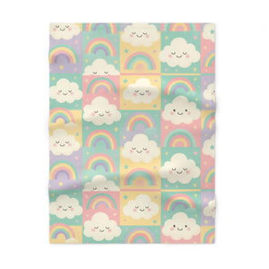 Kawaii Rainbows Soft Fleece Nursery Blanket - Dipaliz - Blankets