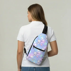 Kawaii Pastel Character Sling Bag - Galaxy Bears Design - Dipaliz - 14.5’’ × 9’’ - Bags