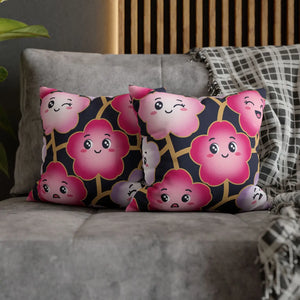 DipaliZ kawaii pink blossom pillow cover with simplified petals