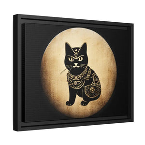 Japanese Samurai Cat Canvas Print Vintage Wall Art - Dipaliz - Posters Prints & Visual Artwork