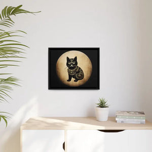 Japanese Samurai Cat Canvas Print Vintage Wall Art - Dipaliz - Posters Prints & Visual Artwork