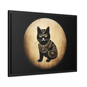 Japanese Samurai Cat Canvas Print Vintage Wall Art - Dipaliz - Posters Prints & Visual Artwork