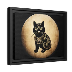 Japanese Samurai Cat Canvas Print Vintage Wall Art - Dipaliz - Posters Prints & Visual Artwork