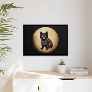 Japanese Samurai Cat Canvas Print Vintage Wall Art - Dipaliz - Posters Prints & Visual Artwork