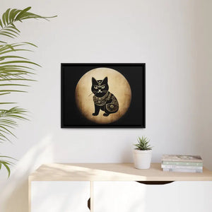 Japanese Samurai Cat Canvas Print Vintage Wall Art - Dipaliz - Posters Prints & Visual Artwork
