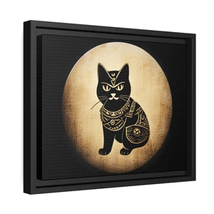 Japanese Samurai Cat Canvas Print Vintage Wall Art - Dipaliz - Posters Prints & Visual Artwork