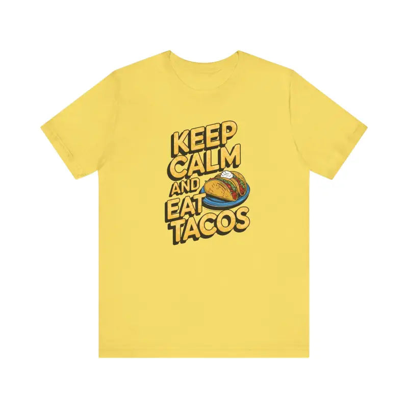 Rock in Style: Keep Calm Eat Tacos Unisex Jersey Tee - T-shirt