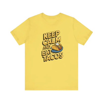 Rock in Style: Keep Calm Eat Tacos Unisex Jersey Tee - T-shirt