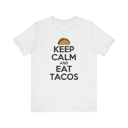 Celebrate with the Keep Calm Eat Tacos Unisex Jersey Tee! - T-shirt