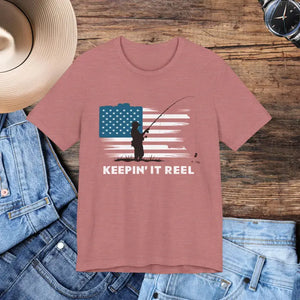 Independence Day Fishing Stars & Stripes Patriotic Vibes Tee - Dipaliz - Heather Mauve / s - T-shirts