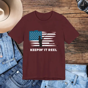 Independence Day Fishing Stars & Stripes Patriotic Vibes Tee - Dipaliz - Maroon / s - T-shirts