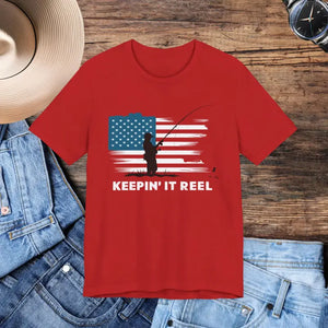 Independence Day Fishing Stars & Stripes Patriotic Vibes Tee - Dipaliz - Red / s - T-shirts