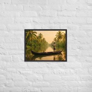 Kerala Backwaters Framed Poster Matte Black Wood Art - Dipaliz - 18″×24″ - Posters