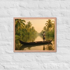 Kerala Backwaters Framed Poster Matte Black Wood Art - Dipaliz - Red Oak / 16″×20″ - Posters