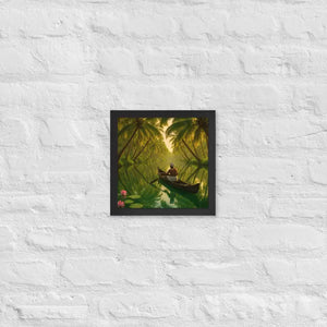 Kerala Backwaters Framed Poster Matte Black Wood Frame Dipaliz - 10″×10″ - Posters