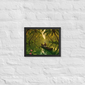 Kerala Backwaters Framed Poster Matte Black Wood Frame Dipaliz - 11″×14″ - Posters