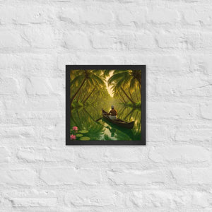 Kerala Backwaters Framed Poster Matte Black Wood Frame Dipaliz - 12″×12″ - Posters