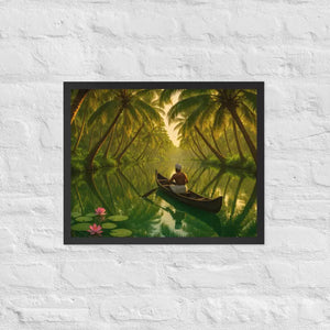 Kerala Backwaters Framed Poster Matte Black Wood Frame Dipaliz - 16″×20″ - Posters