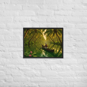 Kerala Backwaters Framed Poster Matte Black Wood Frame Dipaliz - 18″×24″ - Posters