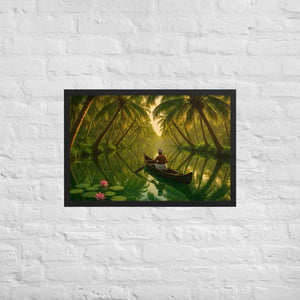 Kerala Backwaters Framed Poster Matte Black Wood Frame Dipaliz - 20″×30″ - Posters