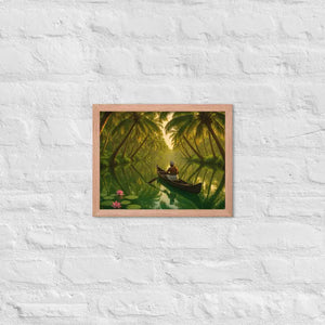 Kerala Backwaters Framed Poster Matte Black Wood Frame Dipaliz - Red Oak / 11″×14″ - Posters